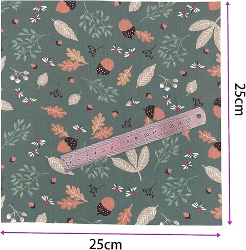 10Pcs Cotton Fabric Squares Bundles 25 x 25 cm Floral Patterns Printed Fabric Patchwork Craft Cloths for Sewing Quilting DIY Needlework Decoration Scrapbooking Handwork (Green) in Kuwait