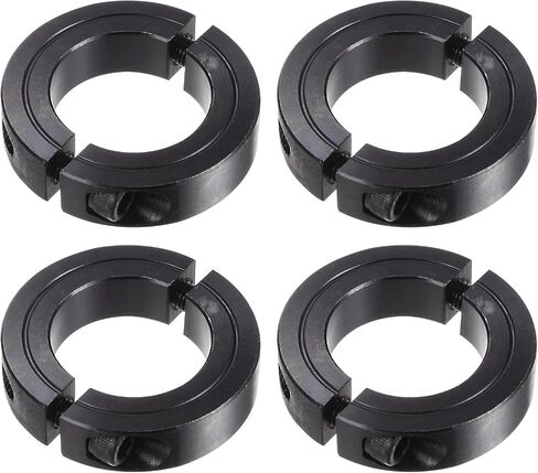 4pcs Shaft Collar for 1-1/4" Rod 2-1/16" OD 1/2" Width Black Oxide Plating Double Split Axle Clamp-On Collar with Set Screw in Kuwait