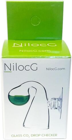 NilocG Aquatics Glass CO2 Drop Checker – CO2 Monitor Kit for Aquarium Tank – Functional and Reliable – Transparent Drop Checker, 4dkh/pH Reagent Solution and Suction Cup in Kuwait