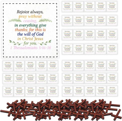 50 Pcs Pocket Prayer Quilt Panel Squares with Small Wooden Crosses,Mini Scripture Pocket Prayer Quilt Religious Faith Church Gifts Easter Reward Gift for Family Friend Women Mother Pastor Appreciation in Saudi Arabia