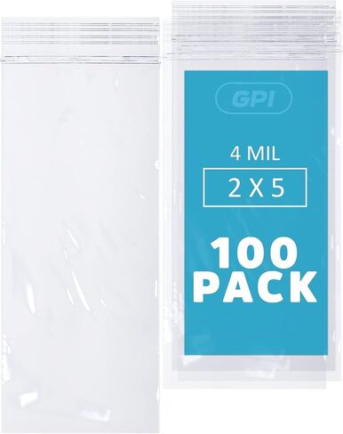 GPI - 4" X 10" 100 Count, Reclosable Zip Bags, Heavy-Duty 4 Mil Thick, Poly Baggies With Resealable Zip Top Lock For Packaging & Shipping Heavy Items. in Kuwait