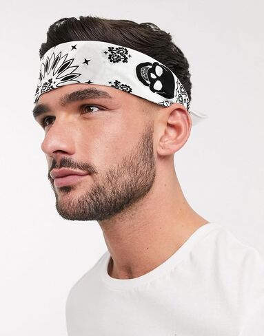 GERINLY 3pcs Men's Retro Bandana Scarf Stylish Paisley Pocket Squares Tie Dye Cowboy Wraps Headwraps for Hip Hop in Kuwait
