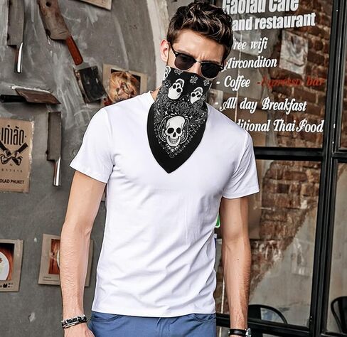 GERINLY 3pcs Men's Retro Bandana Scarf Stylish Paisley Pocket Squares Tie Dye Cowboy Wraps Headwraps for Hip Hop in Kuwait