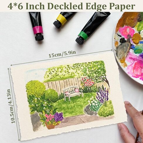 30 Sheets Deckled Edge Paper, Handmade Paper, Textured Paper in Kuwait