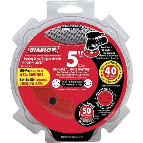 ديابلو DCD050120H50G 5 بوصة. قرص سنفرة دوار 120 حبيبة ثقب عالمي عشوائي (50 قطعة) in Kuwait
