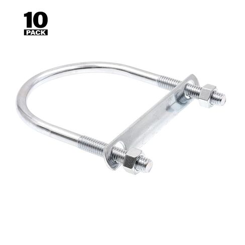 Prime-Line 9072026 U-Bolts, Round Bend, 3/8 In.-16 X 3-1/2 In. X 4-5/8 In. - for 3 In. Pipe (10 Pack) in Kuwait