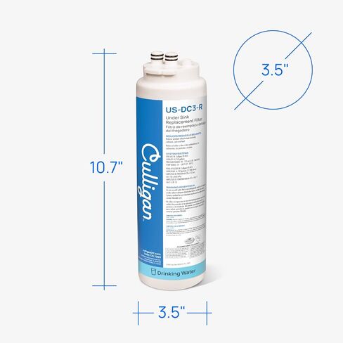 CULLIGAN US-DC1-R Under Sink Direct Connect Drinking Water System Replacement UsDc1 WTR Cartridge , White in Kuwait