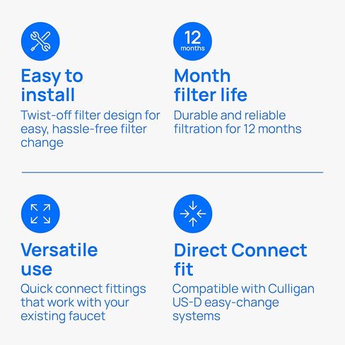 CULLIGAN US-DC1-R Under Sink Direct Connect Drinking Water System Replacement UsDc1 WTR Cartridge , White in Kuwait