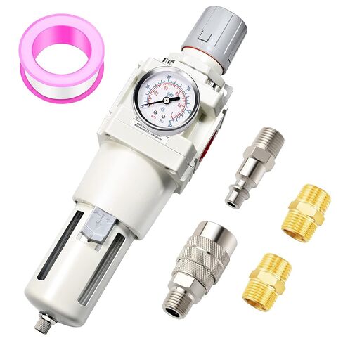 TAILONZ PNEUMATIC 3/8 Inch NPT Air Filter Pressure Regulator Combo Piggyback, Air Tool Compressor Filter with Gauge AW3000-03 in Kuwait