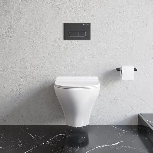Swiss Madison Well Made Forever SM-WK450-01C - Ivy Wall Hung Elongated Toilet Bundle, Glossy White in Kuwait