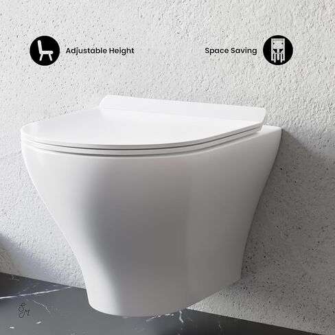 Swiss Madison Well Made Forever SM-WK450-01C - Ivy Wall Hung Elongated Toilet Bundle, Glossy White in Kuwait