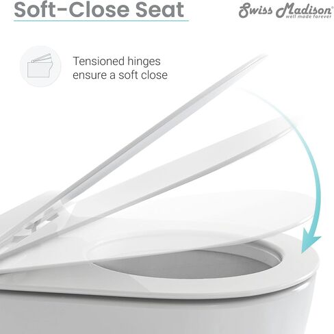 Swiss Madison Well Made Forever SM-WK450-01C - Ivy Wall Hung Elongated Toilet Bundle, Glossy White in Kuwait