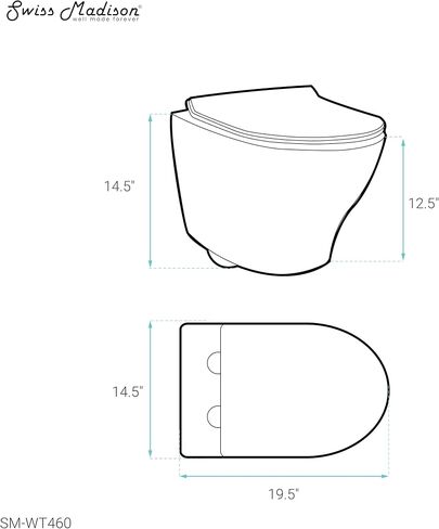 Swiss Madison Well Made Forever SM-WK450-01C - Ivy Wall Hung Elongated Toilet Bundle, Glossy White in Kuwait