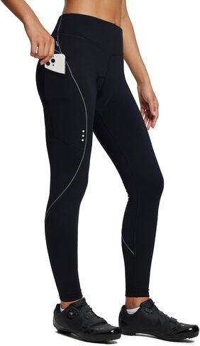 BALEAF Womens Winter Cycling Pants Padded Bike Thermal Tights Fleece Lined Leggings Water Resistant Cold Weather Gel Pockets in Kuwait