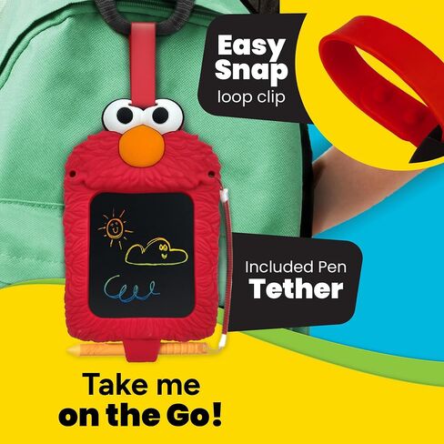 Boogie Board Elmo LCD Doodle Pal for Kids – Reusable 4" LCD Writing Tablet, Mess-Free Drawing Pad with Stylus, Travel Toy for Toddlers Ages 3+, Sesame Street Elmo Toy in Kuwait