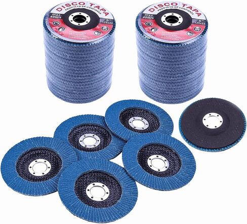 Nisorpa 50 Pack 5in Flap Discs 40 Grit Zirconia Oxide Sanding Discs Industrial Abrasive Flapper Grinding Wheels for Wood Metal Stainless Steel Polishing in Saudi Arabia