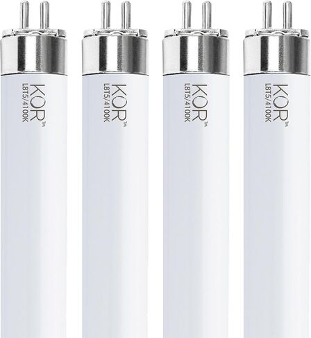 (Pack of 4) LED Direct Replacement F8T5/CW - T5 - 5 Watt - 12" - 500 Lumens - Super Long Life Light Bulbs - by KOR (Cool White (4100K)) in Kuwait