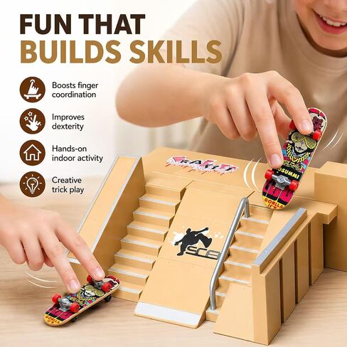 Mnixy 8-in-1 Fingerboard Skate Park Kit with 2 Mini Boards in Kuwait