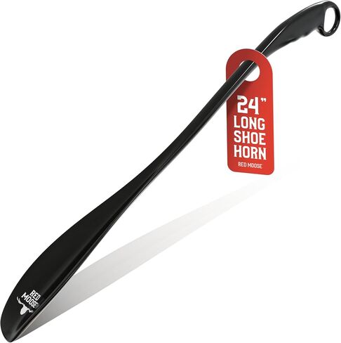 OrthoStep Red Moose Shoe Horn مقبض طويل معدني 24 بوصة - متين وقوي للأحذية والأحذية طويلة الرقبة in Kuwait