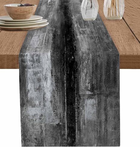 Sage Green Table Runner - 90 Inch Long, Oil Modern Paintings Abstract Kitchen Dining Table Runner Dresser Scarves, Geometric Artwork Grey Green Tablerunner for Coffee Table Wedding Party, 13x90 in in Kuwait