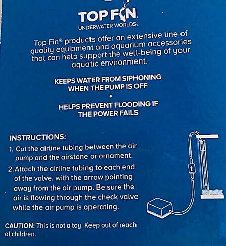 Top Fin Aquarium Check Valve. Keeps Water from Siphoning When Pump is Off. in Saudi Arabia