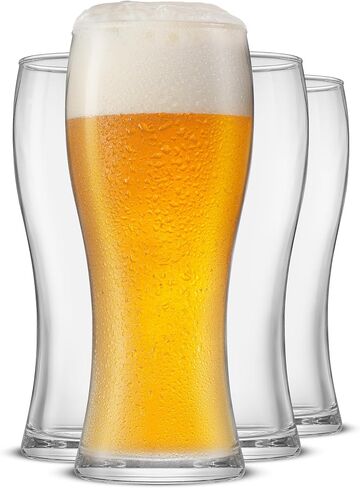 JoyJolt Callen 15.5oz Beer Glasses Set of 4 Beer Pint Glass. Craft Beer Glass, Pilsner Glasses, IPA Beer Glass. Solid Glassware Beer Cup. Classic Beer Gifts, Beer Cups, Mugs and Beer Glasses for Men in Kuwait