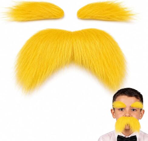 DIY Self Adhesive Fake Mustache Set Fake Beard Material Novelty Mustaches for Costume and Halloween Festival Party in Kuwait