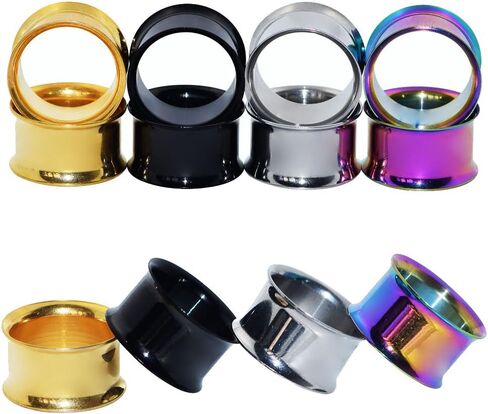 Qmcandy 18 قطعة أو 8 قطعة 8g-5/8 في الحجر العضوي والفولاذ المقاوم للصدأ أنفاق الأذن المختلطة تمتد المقابس الثقب in Kuwait