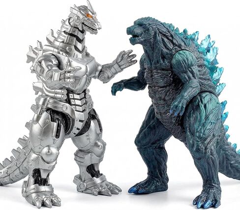 2PCS Big Dragon Earth MechaDragon Figures King of The Monsters - Dragon Figures Kings of The Monsters - 13" & 12" Head-to-Tail, Large Movable Joints Action Movie Series Soft Vinyl in Kuwait