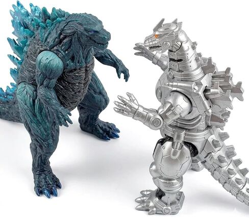 2PCS Big Dragon Earth MechaDragon Figures King of The Monsters - Dragon Figures Kings of The Monsters - 13" & 12" Head-to-Tail, Large Movable Joints Action Movie Series Soft Vinyl in Kuwait