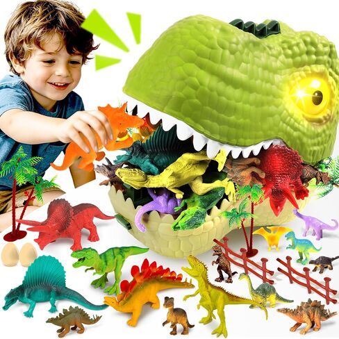 46PCS Dinosaur Head Box Toy Kids 3-5 5-7 Large Realistic Dinosaur Figures in Kuwait