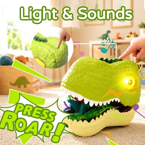 46PCS Dinosaur Head Box Toy Kids 3-5 5-7 Large Realistic Dinosaur Figures in Kuwait
