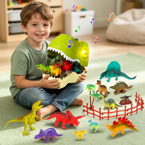 46PCS Dinosaur Head Box Toy Kids 3-5 5-7 Large Realistic Dinosaur Figures in Kuwait