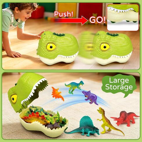 46PCS Dinosaur Head Box Toy Kids 3-5 5-7 Large Realistic Dinosaur Figures in Kuwait