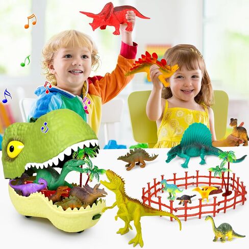 46PCS Dinosaur Head Box Toy Kids 3-5 5-7 Large Realistic Dinosaur Figures in Kuwait