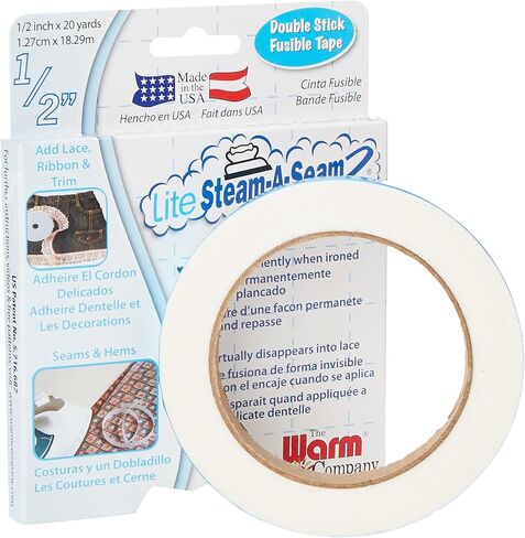 The Warm Company - Lite Steam-A-Seam 2 – ½" x 20 Yard Fusible Tape, Double Stick Lightweight Adhesive for Quilting, Sewing & Appliqué in Kuwait