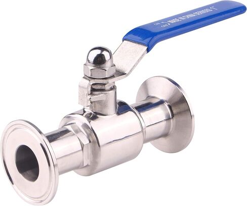 DERNORD 1.5" Tri-Clamp Ball Valve 2PC Stainless Steel 304,PTFE Lined. (3/4 inch Tube OD) in Kuwait