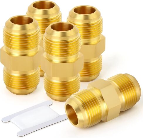 TAISHER Metals نحاس 5 قطع 3/4 بوصة مضيئة × 3/4 بوصة وصلة مضيئة وصلة أنبوب، موصل أنبوب محول غاز الاتحاد in Kuwait