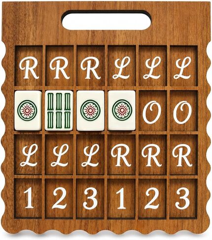 Solo Mahjong Board Practice Wooden for Standard Tiles Training Tool with RLO Charleston Guide & 24 Slots with Mahjong Rule Reader Accessories to Learning for Single Player and Beginners in Kuwait