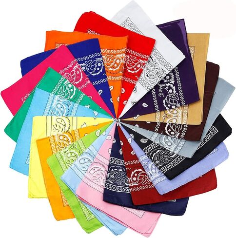 20 قطعة من عصابات الرأس المتنوعة من البوليستر بنمط بيزلي كاوبوي مقاس 22 × 22 انش, أخرى in Kuwait
