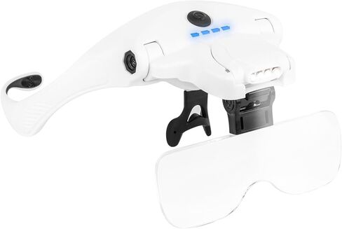 Head Magnifying Glass with 4 LED Lights, Rechargeable Head Magnifier in Saudi Arabia