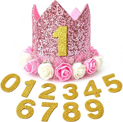 Pet Birthday Crown with Age Numbers, Adjustable Reusable Dog Birthday Hat in Saudi Arabia