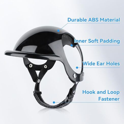 Namsan Dog Helmets for Large Dogs, Large Dog Helmet with Ear Holes, Safety Doggy Helmets for Outdoor Motorcycle Bike Traveling, Pet Hat Head Protection, Adjustable, L in Kuwait
