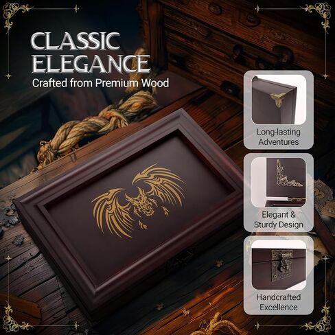 Dungeons and dragons starter set 3 in 1 - dnd dice tray with metal dnd set - dnd dice box | DND starter set with dnd journal (200 Page) - dnd starter kit for Dungeons & Dragons Players in Kuwait