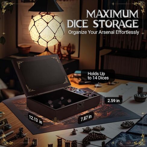 Dungeons and dragons starter set 3 in 1 - dnd dice tray with metal dnd set - dnd dice box | DND starter set with dnd journal (200 Page) - dnd starter kit for Dungeons & Dragons Players in Kuwait