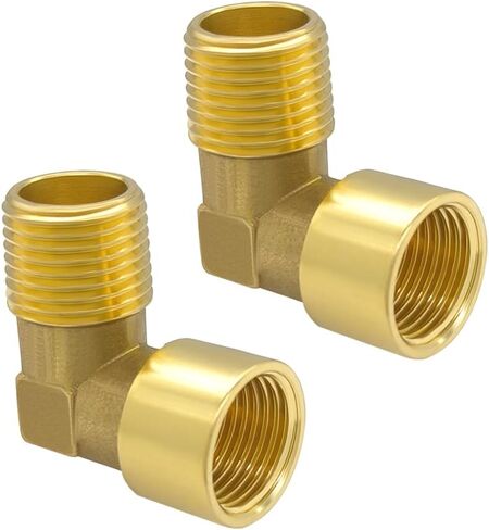 Hooshing 2PCS 90 Degree Street Elbow 3/4" NPT Male x 3/4" NPT Female Brass Pipe Fittings in Kuwait