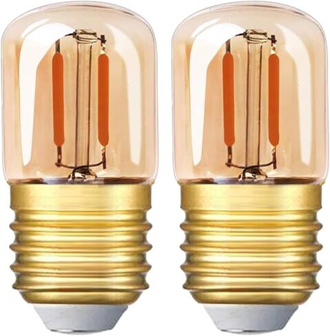 Genixgreen Low Wattage LED Light Bulb 10W Equivalent 1W E26 Mini Dim Edison Bulb Replacement Vintage Refrigerator Freezer Decorative Amber Glass Night Light Bulbs,Warm White 2200k,80LM, 6 Pack in Kuwait