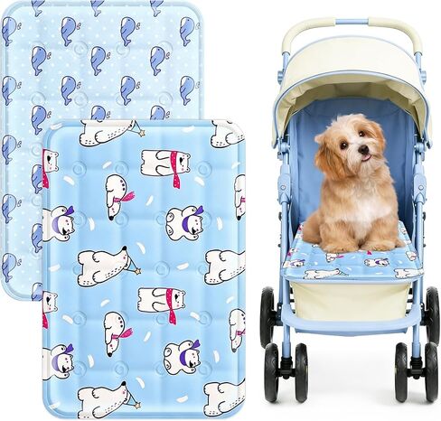 2Pcs Dog Stroller Cooling Mat for Pet Stroller Outdoor Pet Cooling Mat Waterproof Cooling Pad for Small Cat Puppy,Colorful in Kuwait