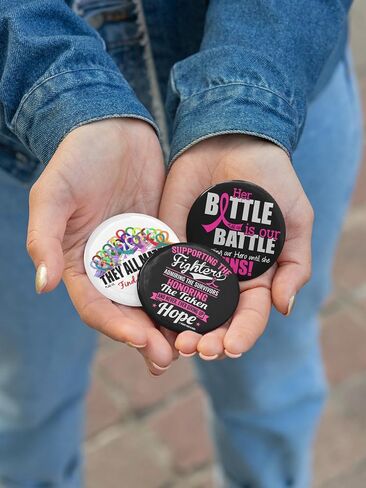 Fight Like a Girl They All Matter Awareness Ribbon Buttons/Pins/Badges for All Cancers and Causes 10-Pack in Kuwait