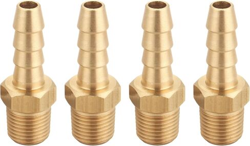 3/8 Inch NPT to 3/8 Inch Barb, Hose Barb Adapter, Air Hose Fittings Brass Pipe Fittings Male Thread, (4 Piece) in Kuwait